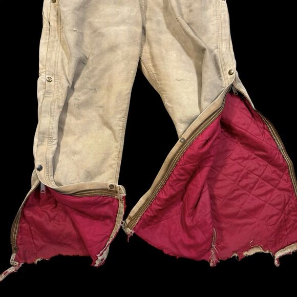 Carhartt Distressed Duck Coveralls L? Thrashed Grunge Americana Corduroy Collar - Picture 6 of 14